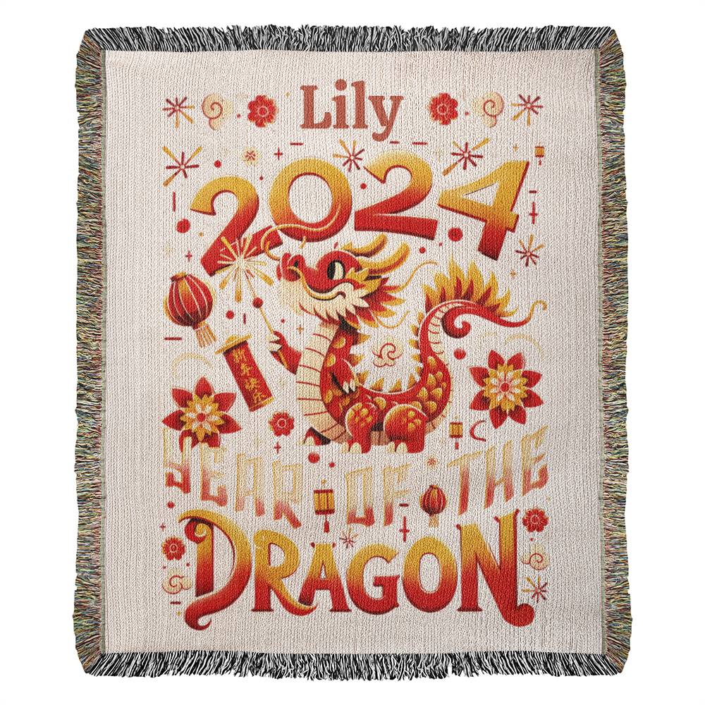 Lily Dragon Heirloom Woven Blanket