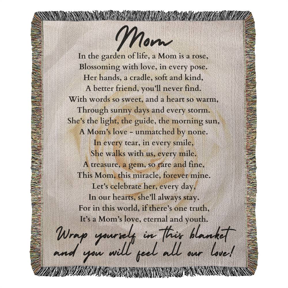 Mom Poem Heirloom Woven Blanket.