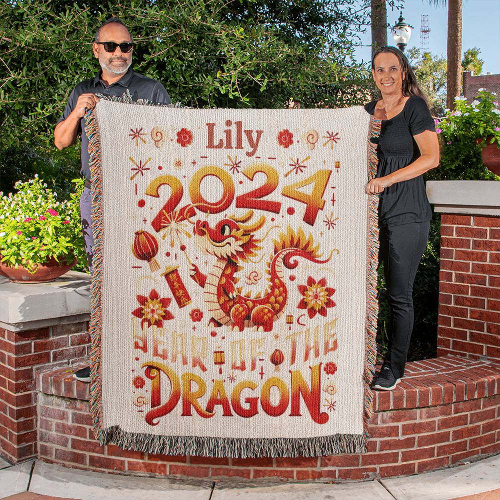 Lily Dragon Heirloom Woven Blanket