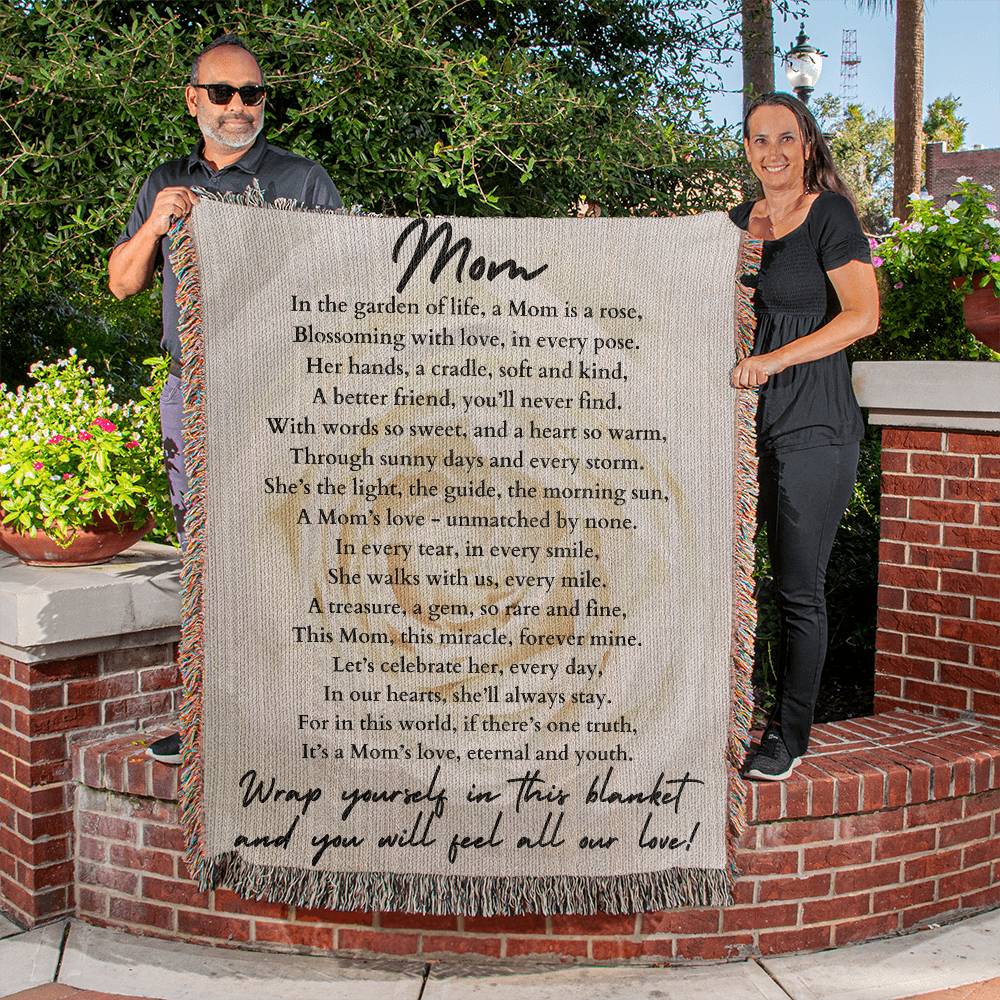 Mom Poem Heirloom Woven Blanket.