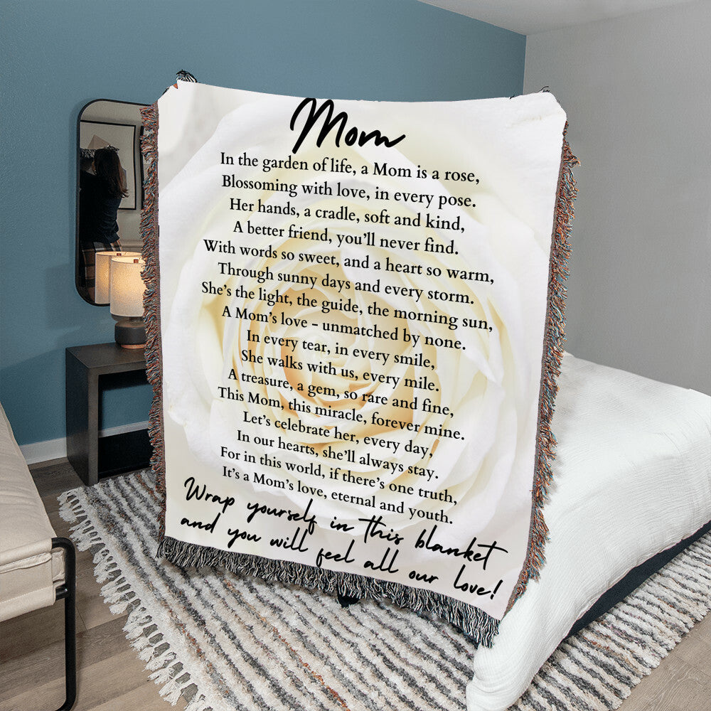 Mom Poem Heirloom Woven Blanket.
