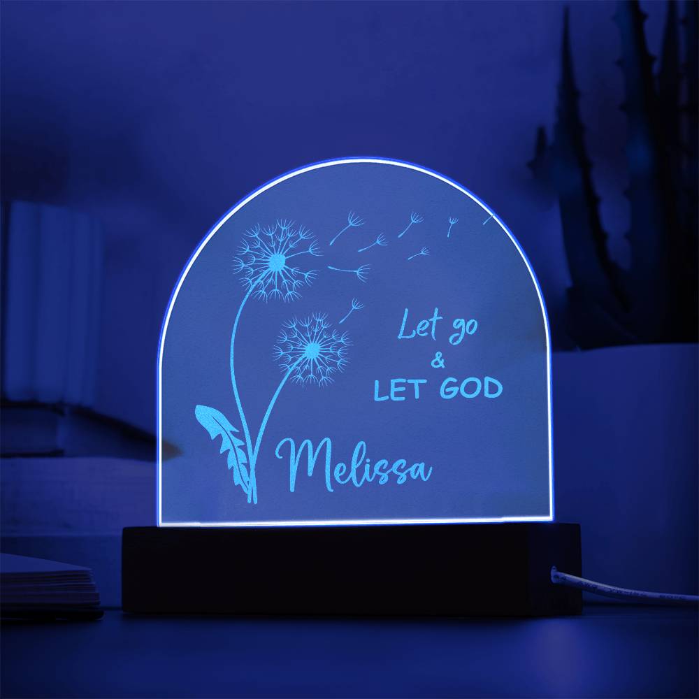 Personalized Let Go & Let God LED Lighted Engraved Acrylic Plaque