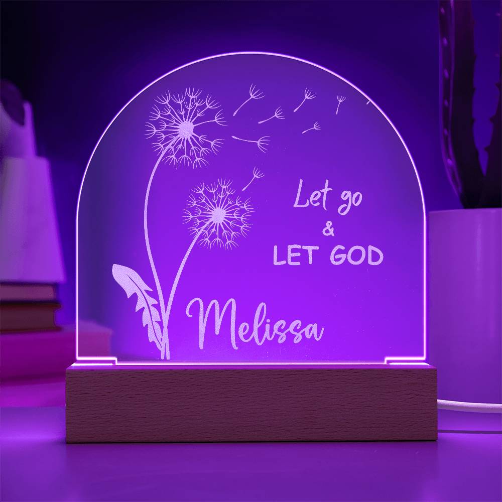 Personalized Let Go & Let God LED Lighted Engraved Acrylic Plaque