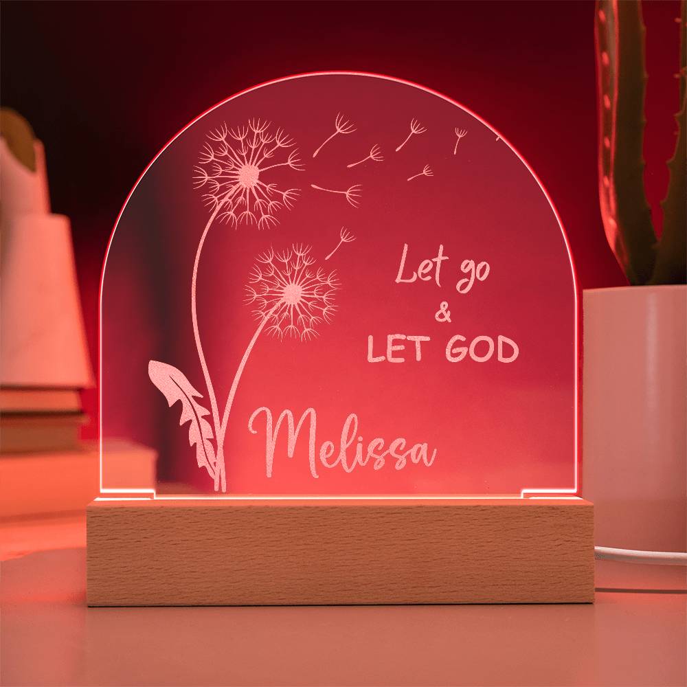 Personalized Let Go & Let God LED Lighted Engraved Acrylic Plaque