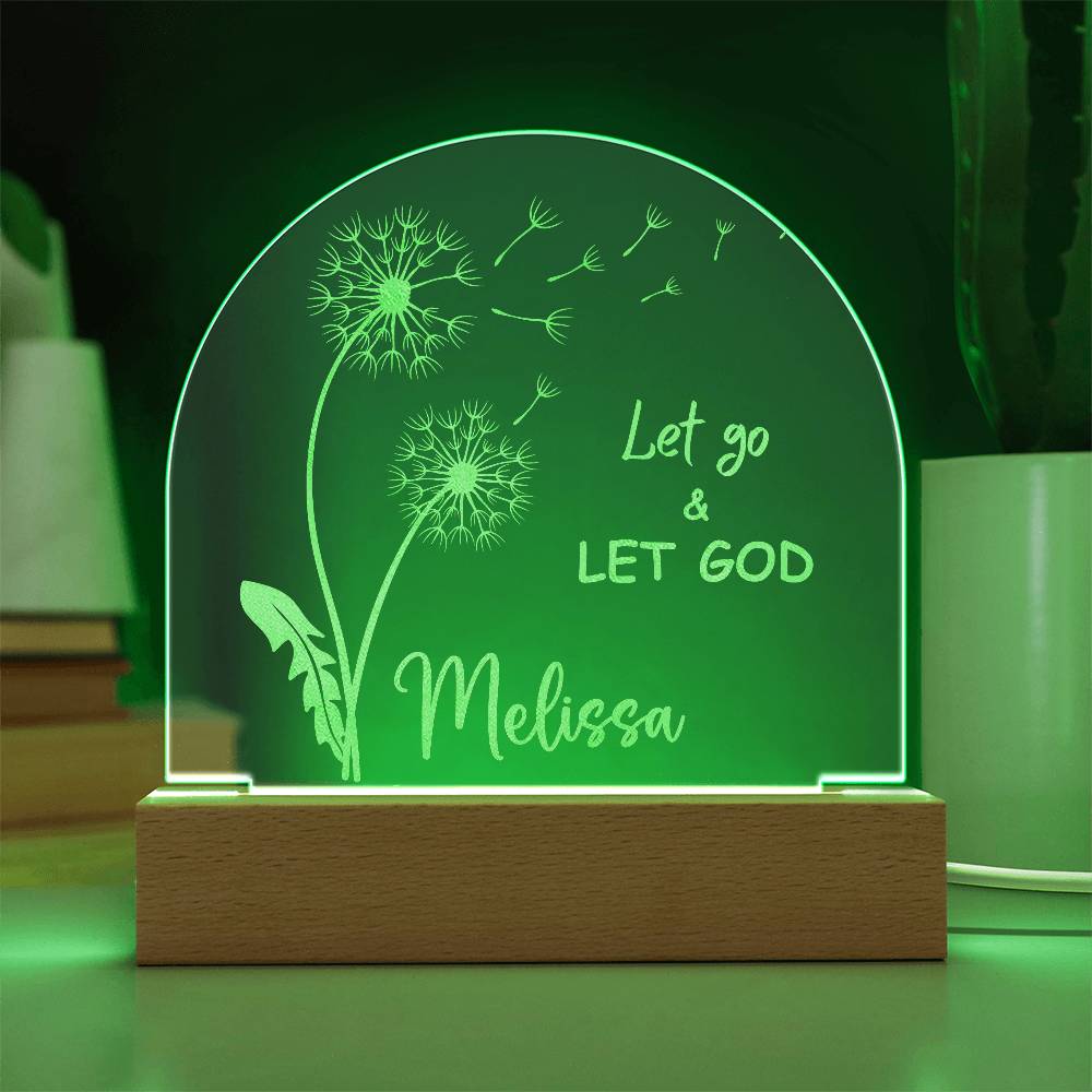 Personalized Let Go & Let God LED Lighted Engraved Acrylic Plaque