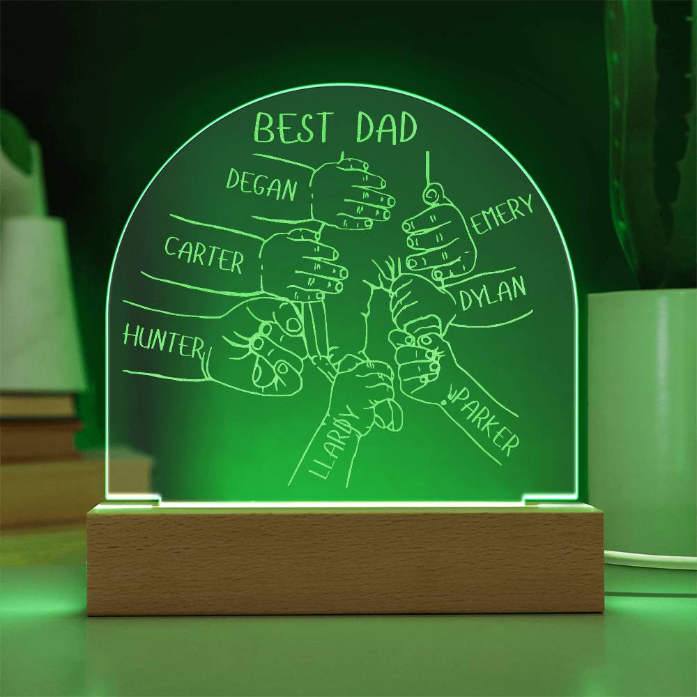 Personalized Best Dad LED Lighted Engraved Acrylic Plaque