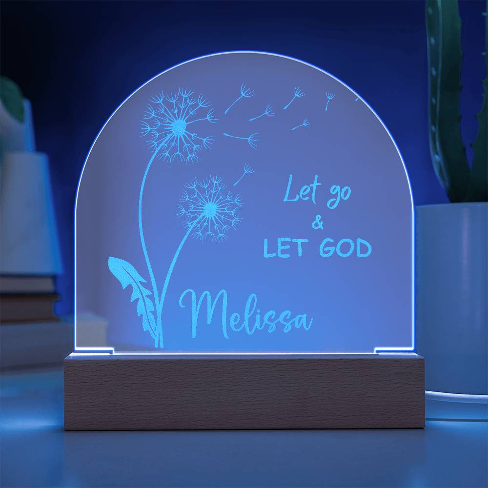 Personalized Let Go & Let God LED Lighted Engraved Acrylic Plaque