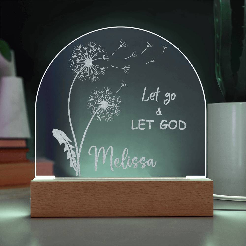 Personalized Let Go & Let God LED Lighted Engraved Acrylic Plaque