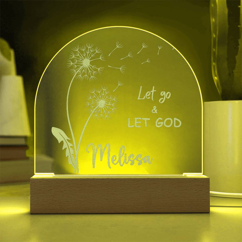 Personalized Let Go & Let God LED Lighted Engraved Acrylic Plaque
