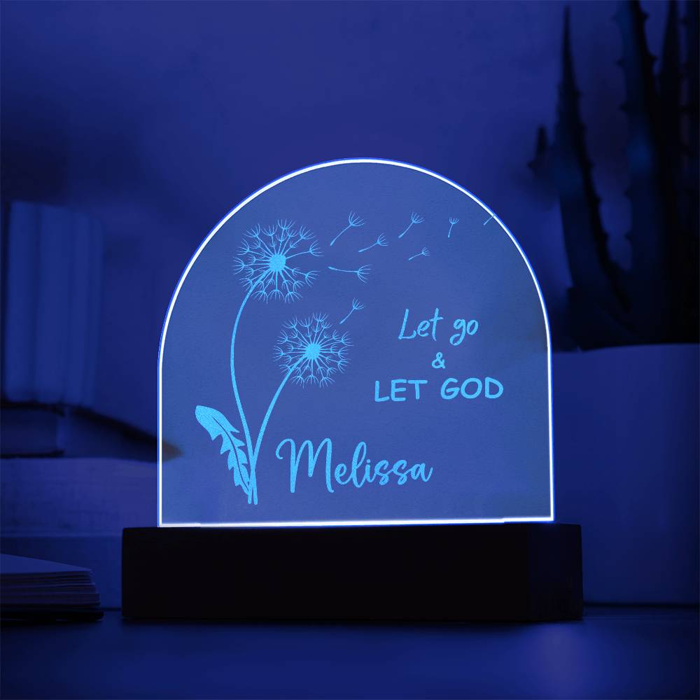Personalized Let Go & Let God LED Lighted Engraved Acrylic Plaque