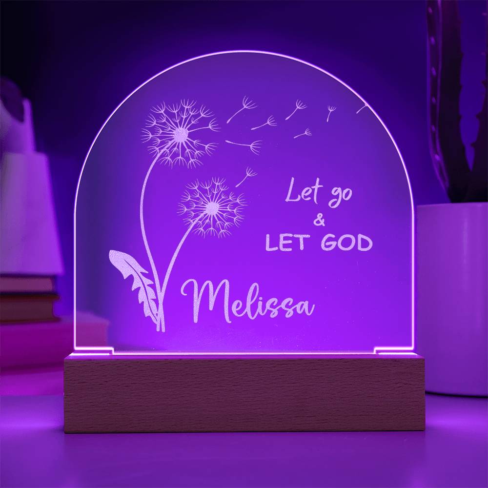 Personalized Let Go & Let God LED Lighted Engraved Acrylic Plaque