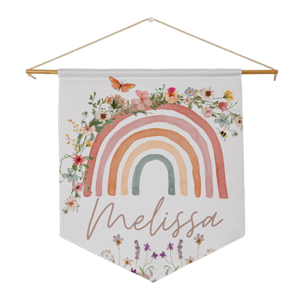 Personalized Boho Style Girl's Bedroom Wall Pennant