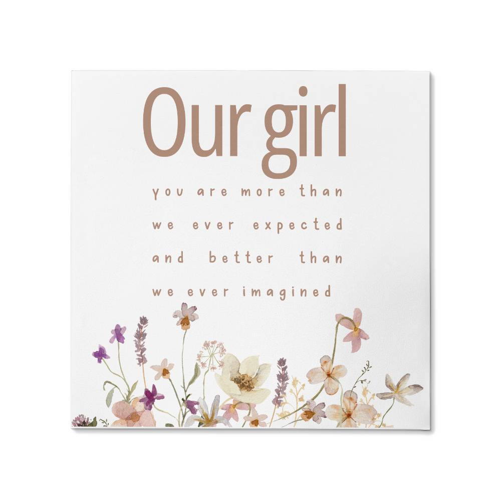 Our Girl Gallery Wrapped Canvas Boho Girl Room Wall Decor