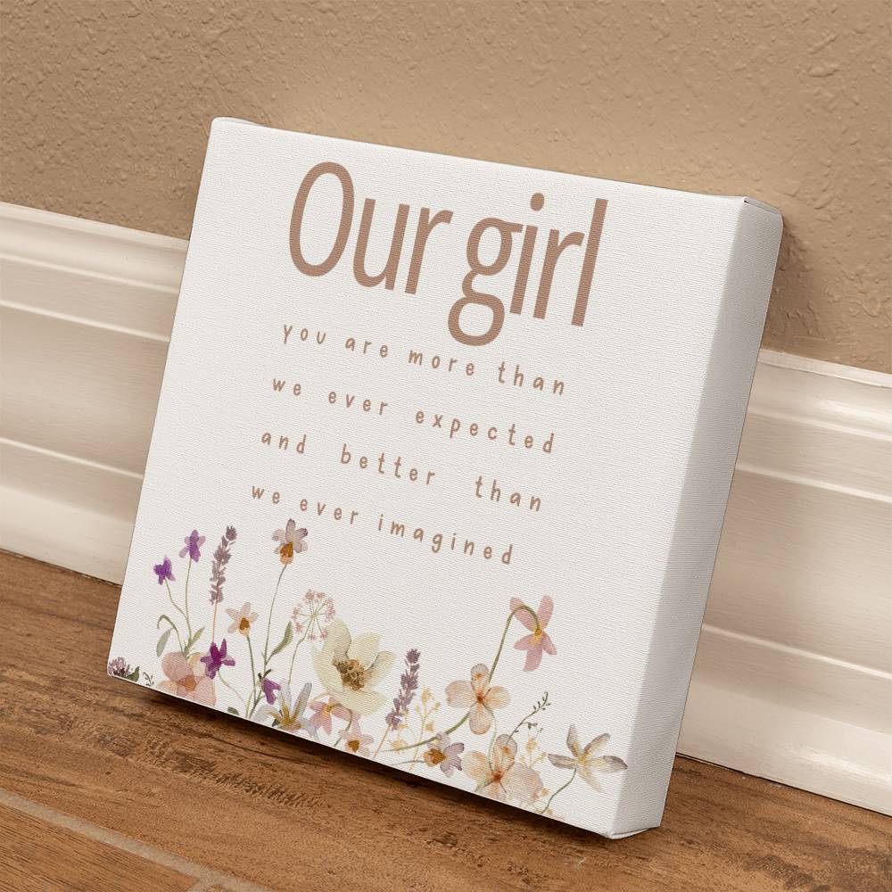 Our Girl Gallery Wrapped Canvas Boho Girl Room Wall Decor