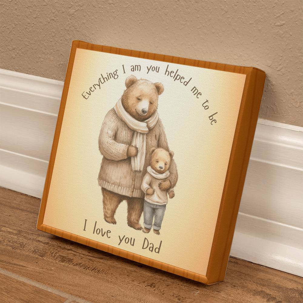 Dad and Son Bear Gallery Wrapped Canvas