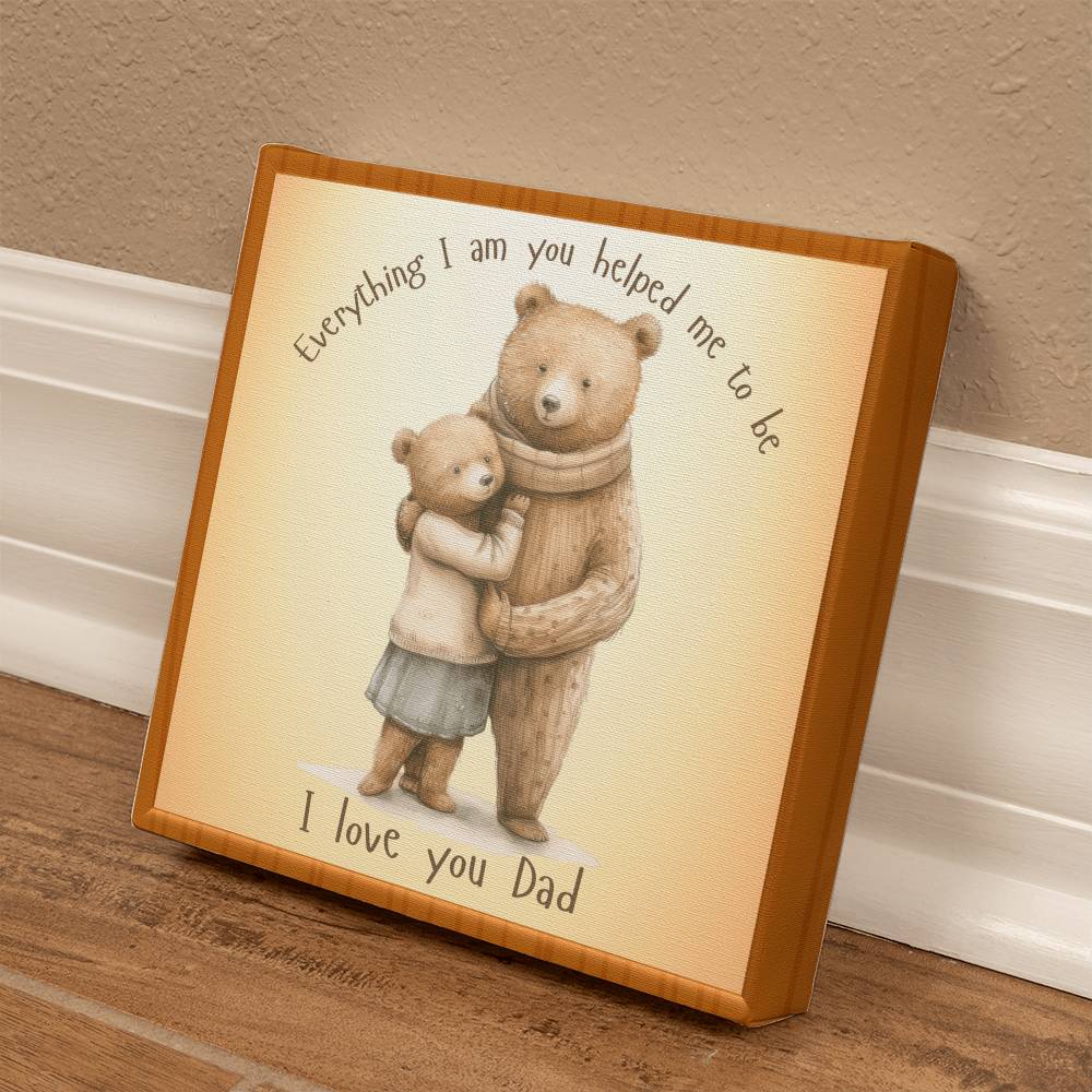Dad and Daughter Bear Gallery Wrapped Canvas