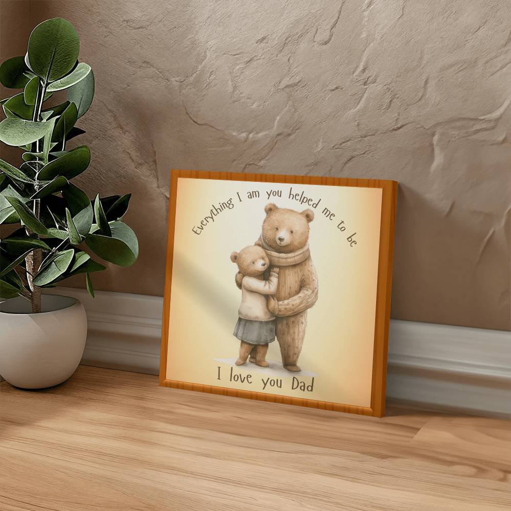 Dad and Daughter Bear Gallery Wrapped Canvas