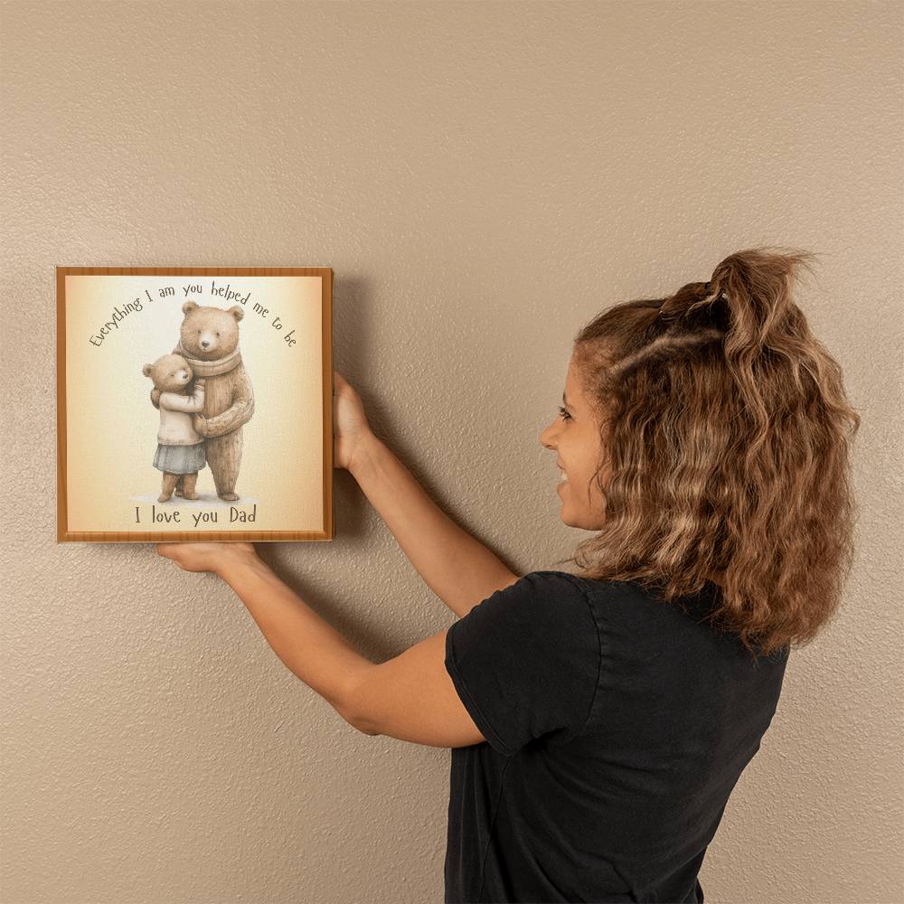 Dad and Daughter Bear Gallery Wrapped Canvas