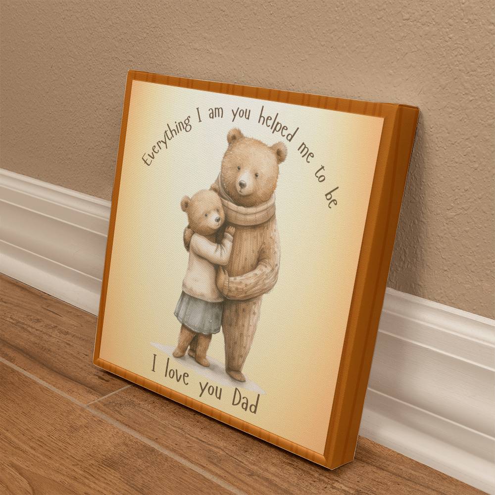 Dad and Daughter Bear Gallery Wrapped Canvas