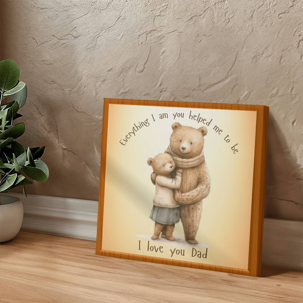 Dad and Daughter Bear Gallery Wrapped Canvas