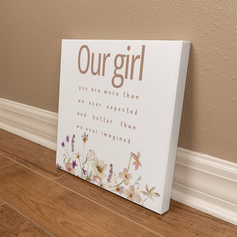 Our Girl Gallery Wrapped Canvas Boho Girl Room Wall Decor
