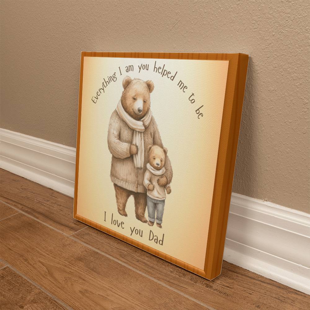 Dad and Son Bear Gallery Wrapped Canvas