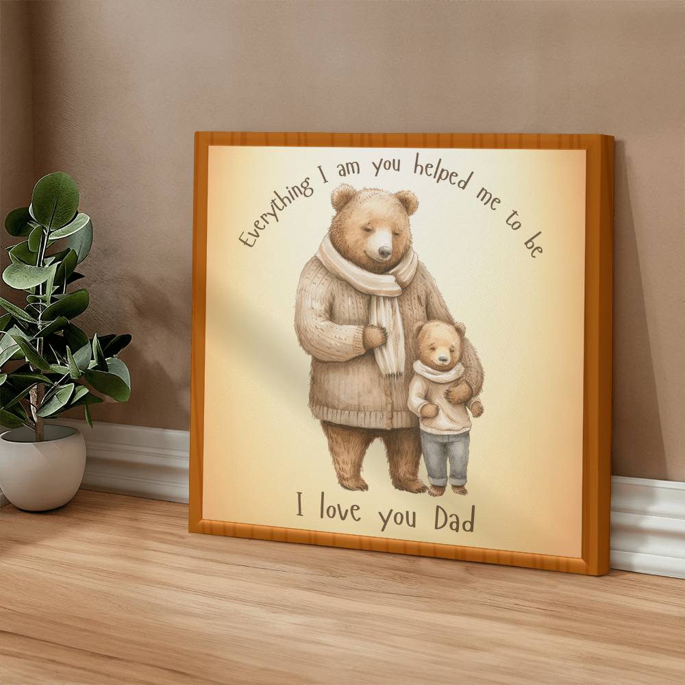 Dad and Son Bear Gallery Wrapped Canvas