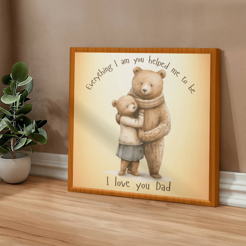 Dad and Daughter Bear Gallery Wrapped Canvas
