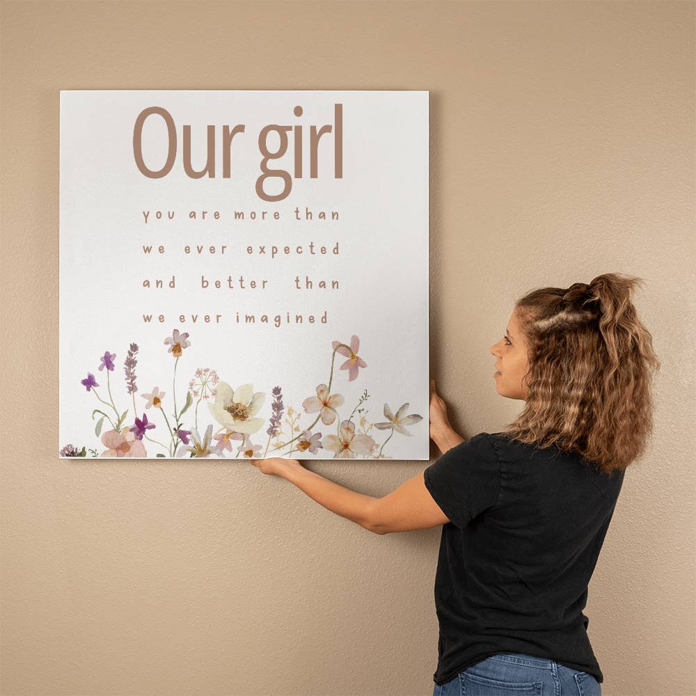 Our Girl Gallery Wrapped Canvas Boho Girl Room Wall Decor