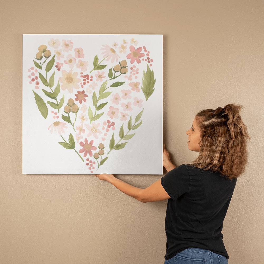 Boho Style Heart Gallery Wrapped Canvas