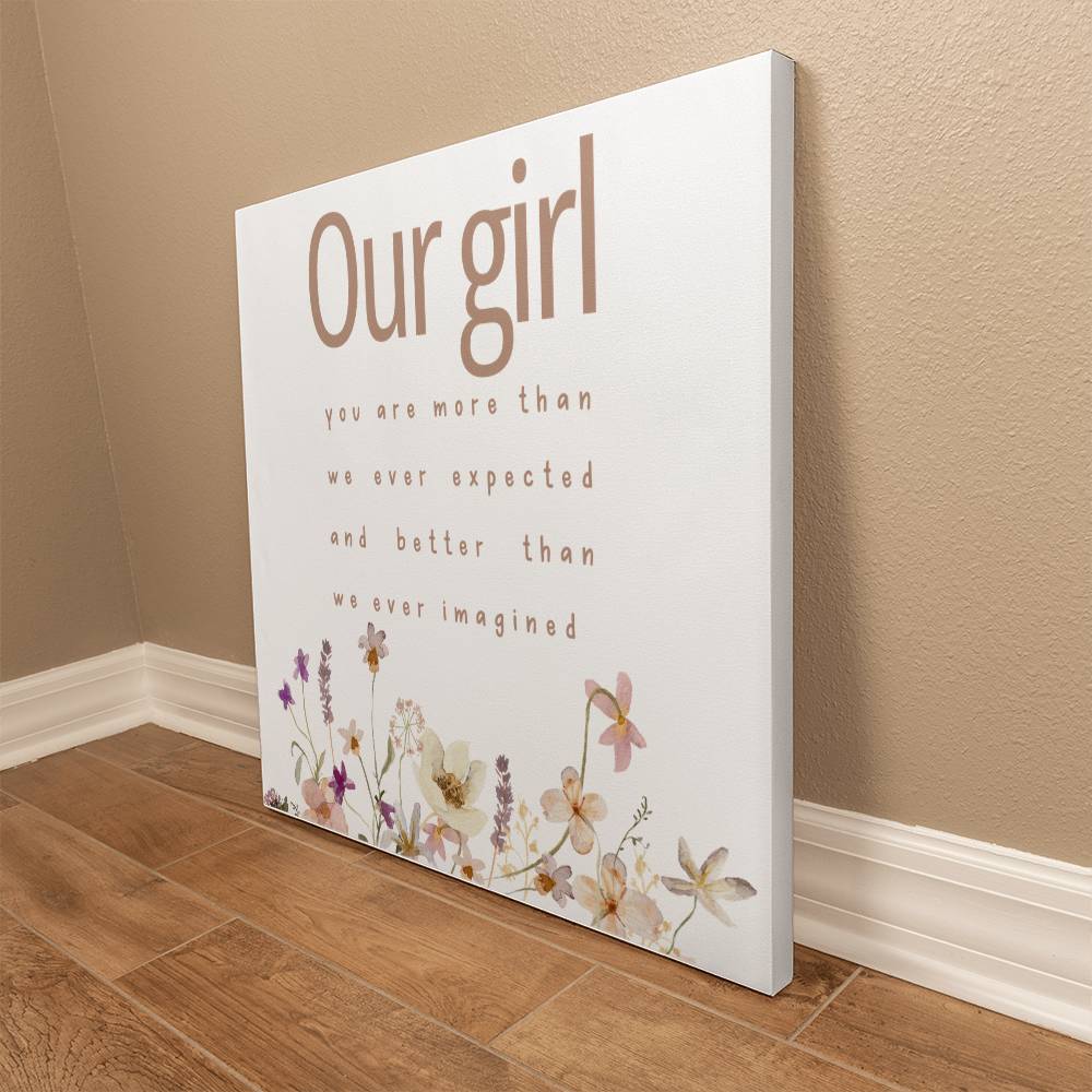 Our Girl Gallery Wrapped Canvas Boho Girl Room Wall Decor
