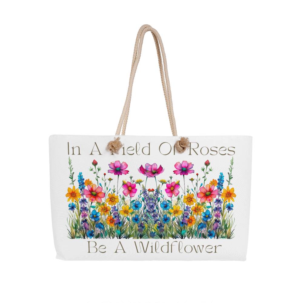In A Field Of Roses Be A Wildflower Weekender Tote Bag