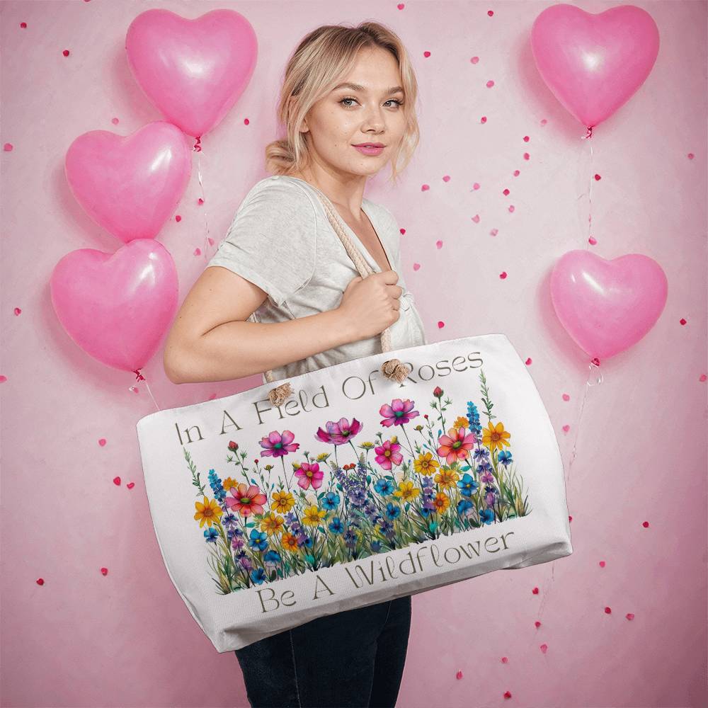 In A Field Of Roses Be A Wildflower Weekender Tote Bag