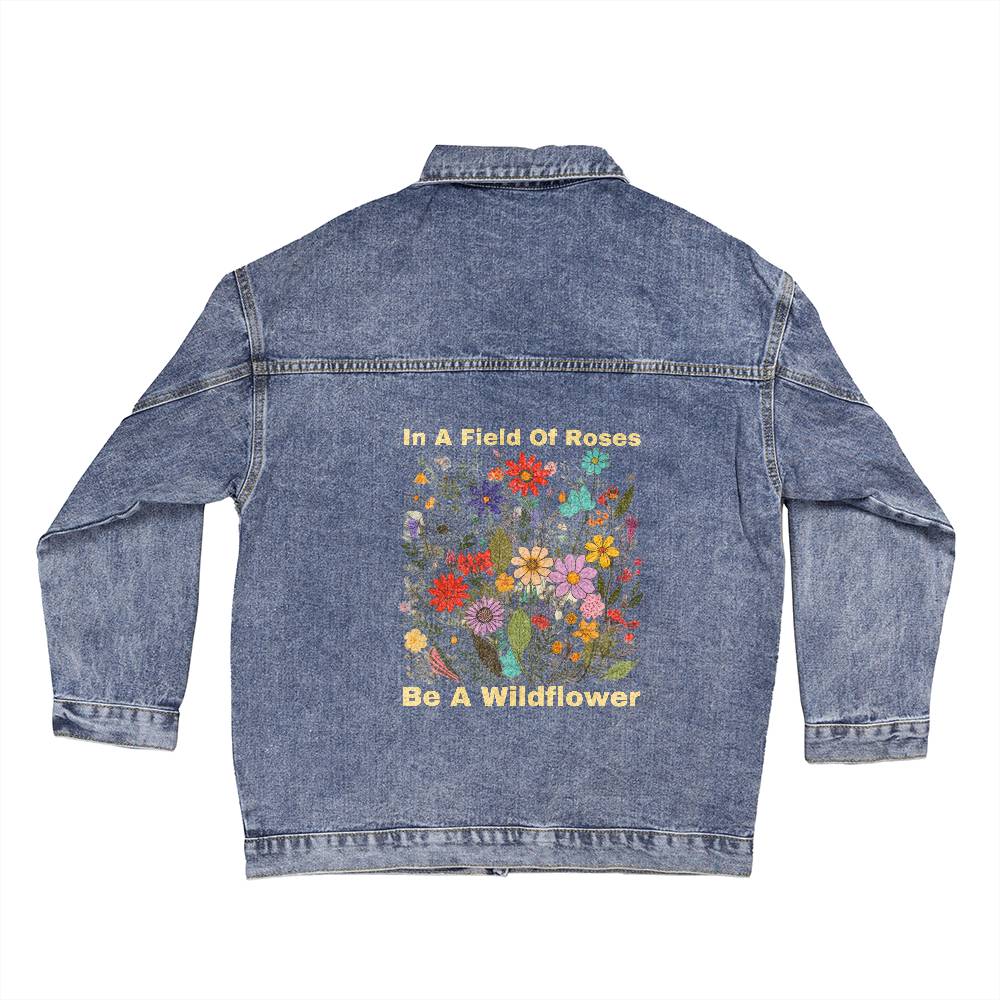 Be A Wildflower Oversized Women's DTG Denim Jacket