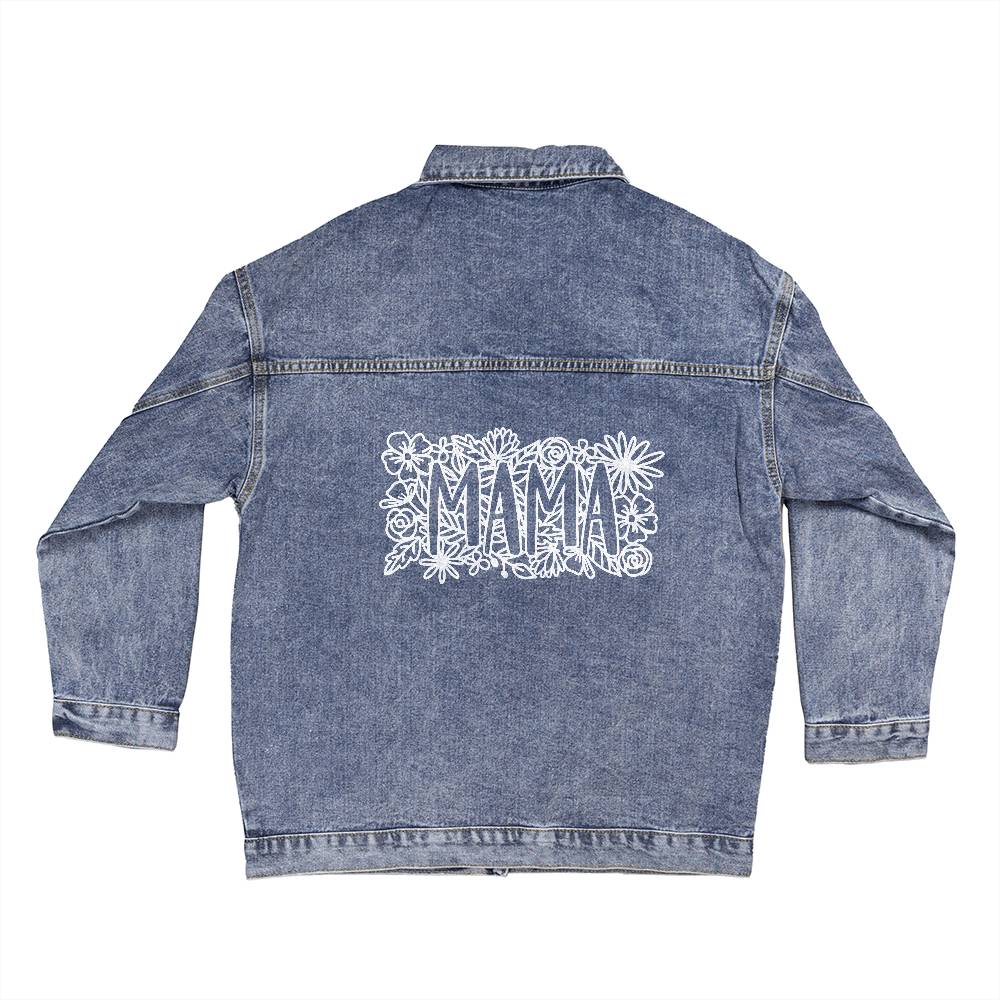 Flower Mama Oversized Women's DTG Denim Jacket