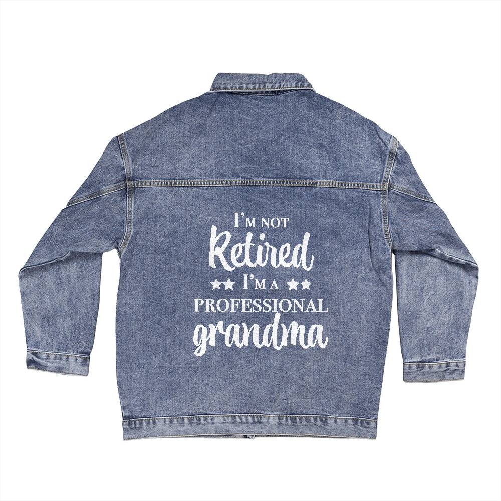 Retired Professional Grandma Oversized Women's DTG Denim Jacket