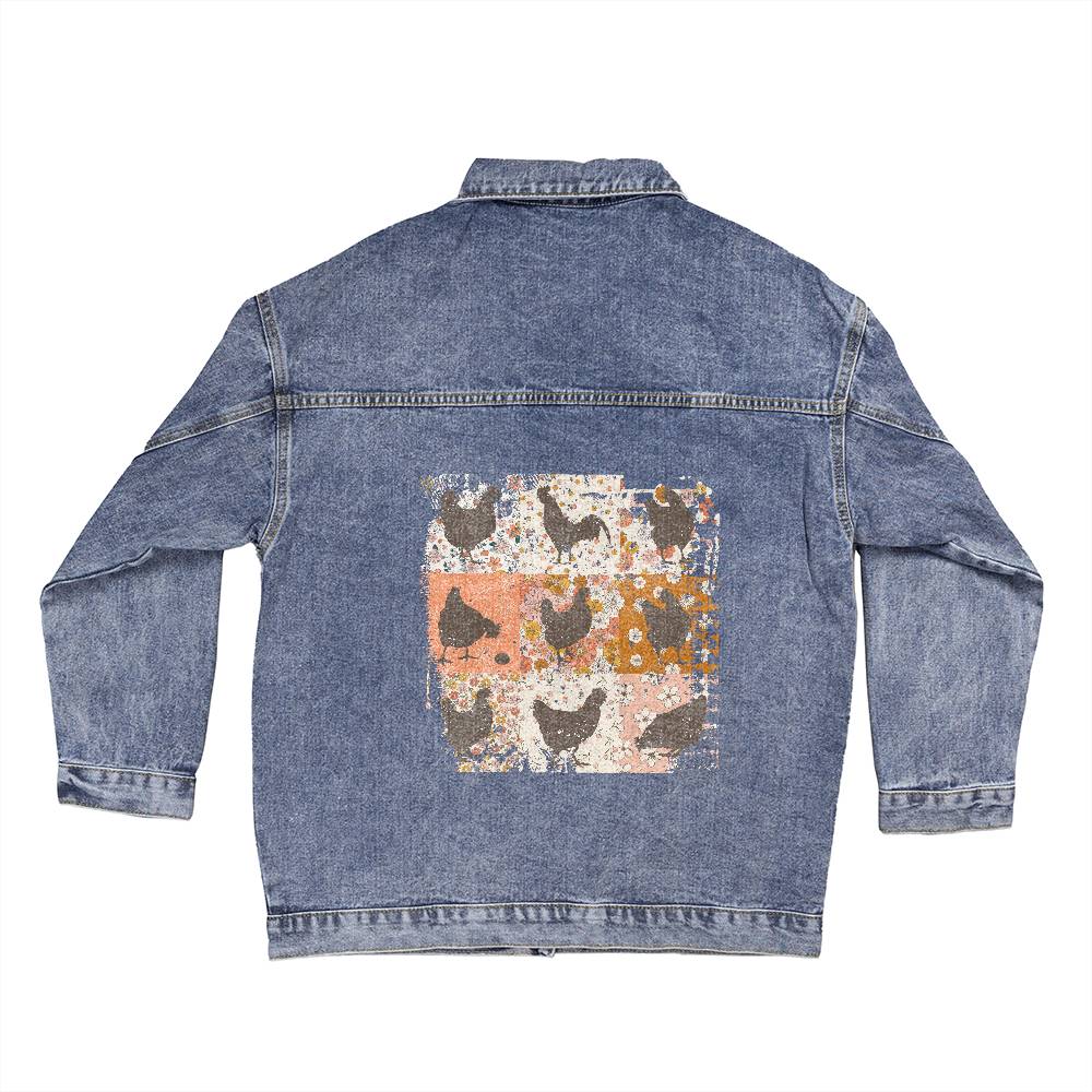 Boho Chickens Oversized Women's DTG Denim Jacket