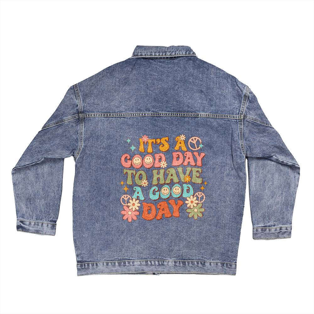 Its A Good Day To Have A Good Day Oversized Women's DTG Denim Jacket