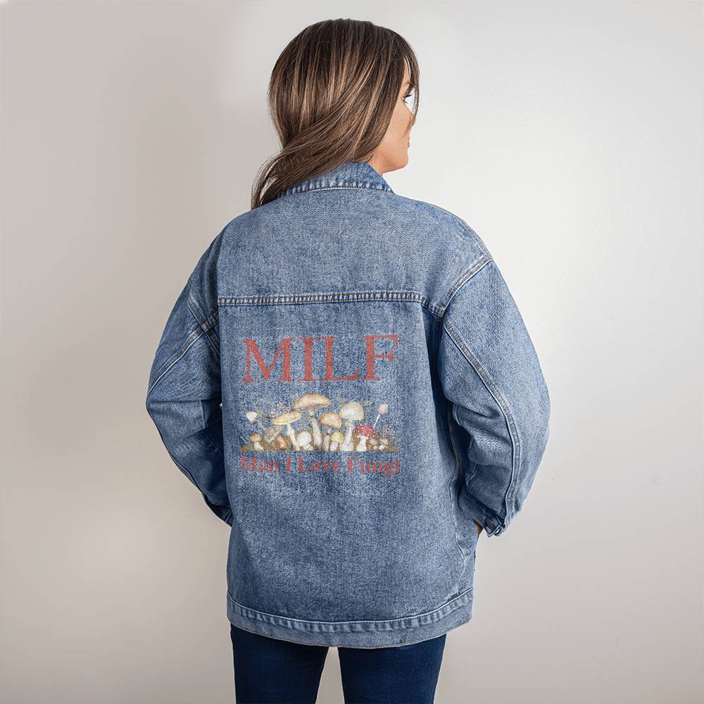 MILF Oversized Women's DTG Denim Jacket