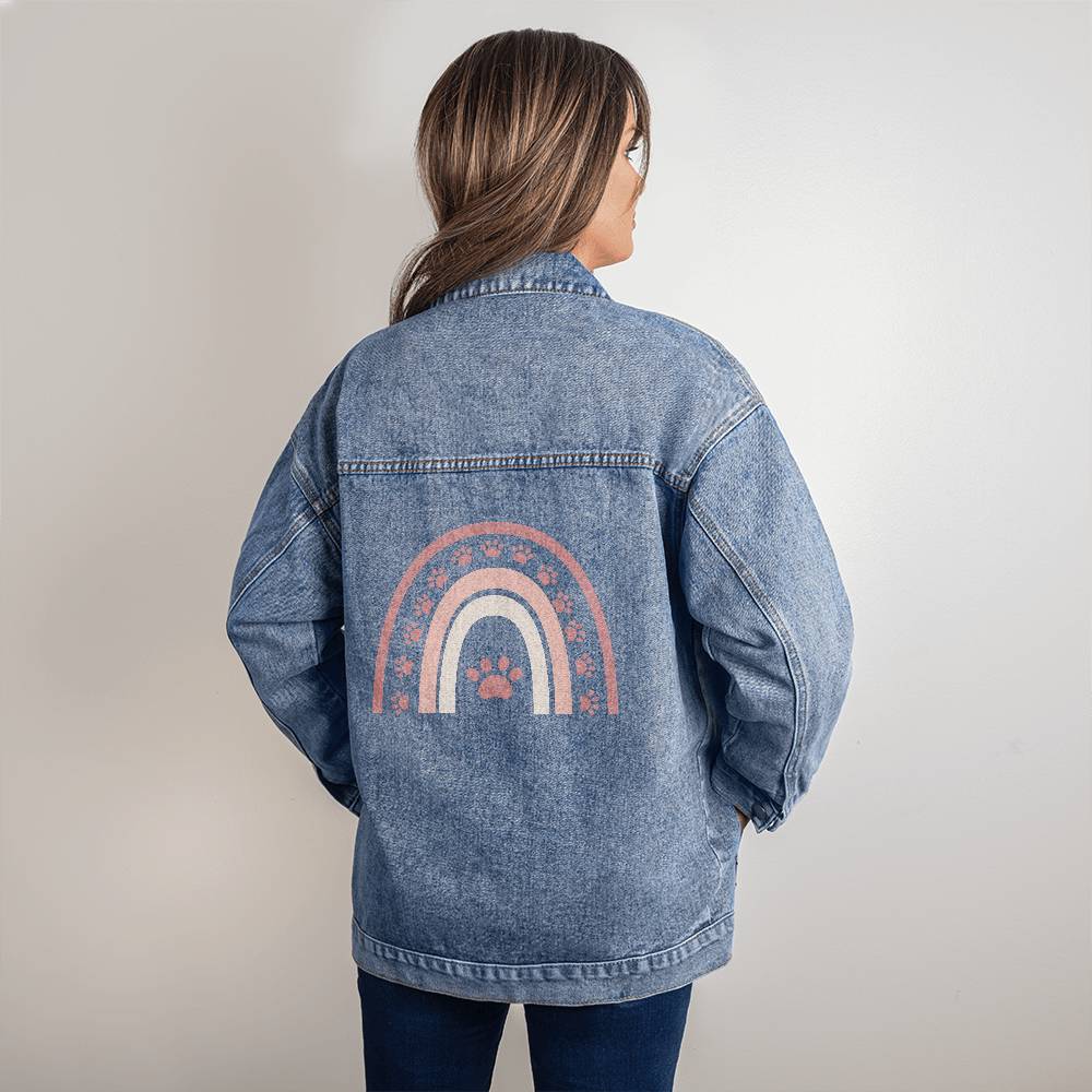 Personalized Pet Lover Oversized Women's DTG Denim Jacket