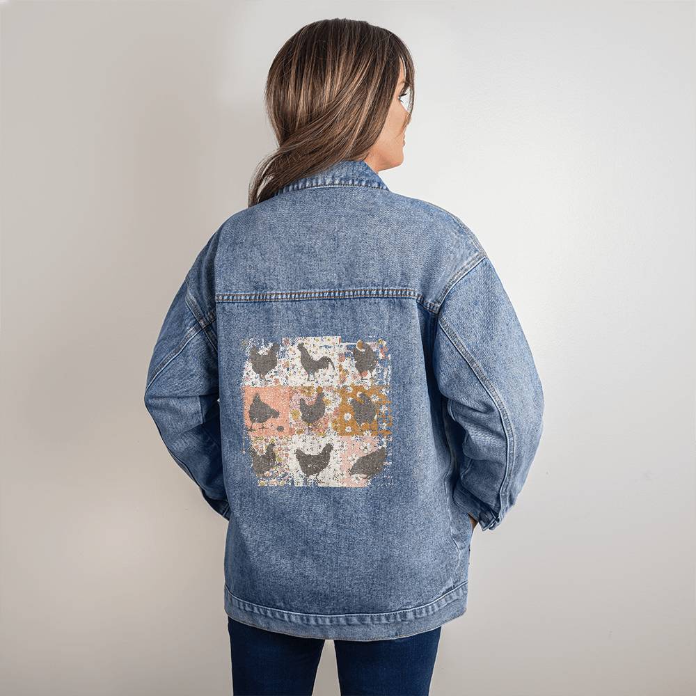 Boho Chickens Oversized Women's DTG Denim Jacket