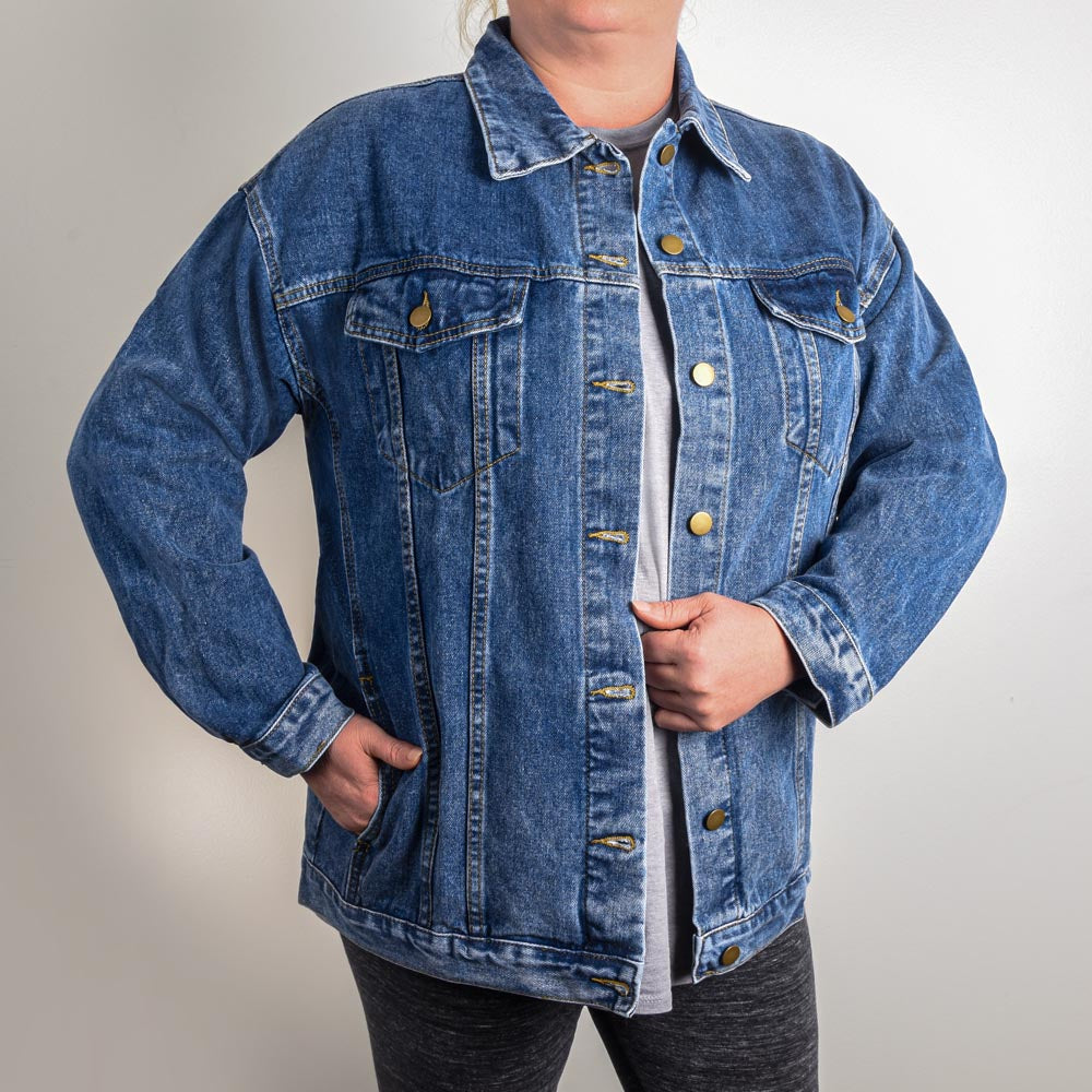 If You Hear Me Yelling Oversized Women's DTG Denim Jacket,