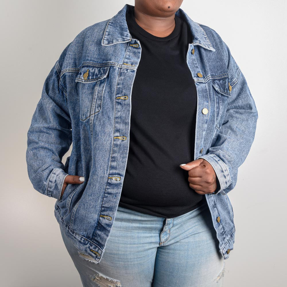 If You Hear Me Yelling Oversized Women's DTG Denim Jacket,