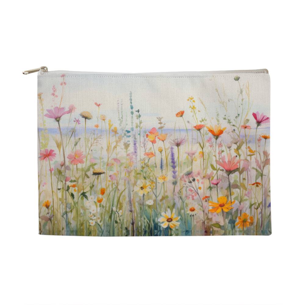 Wildflower Beach Large Fabric Zippered Pouch