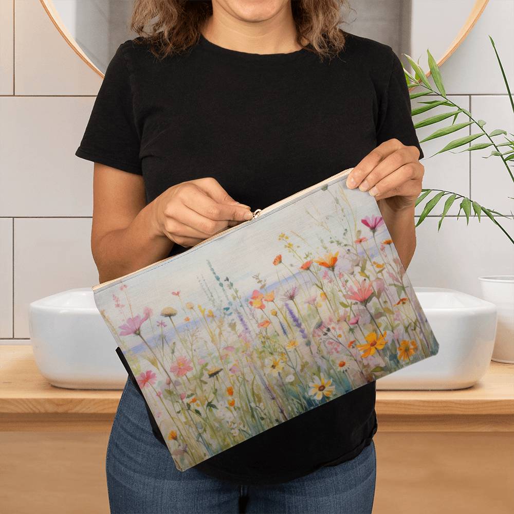 Wildflower Beach Large Fabric Zippered Pouch