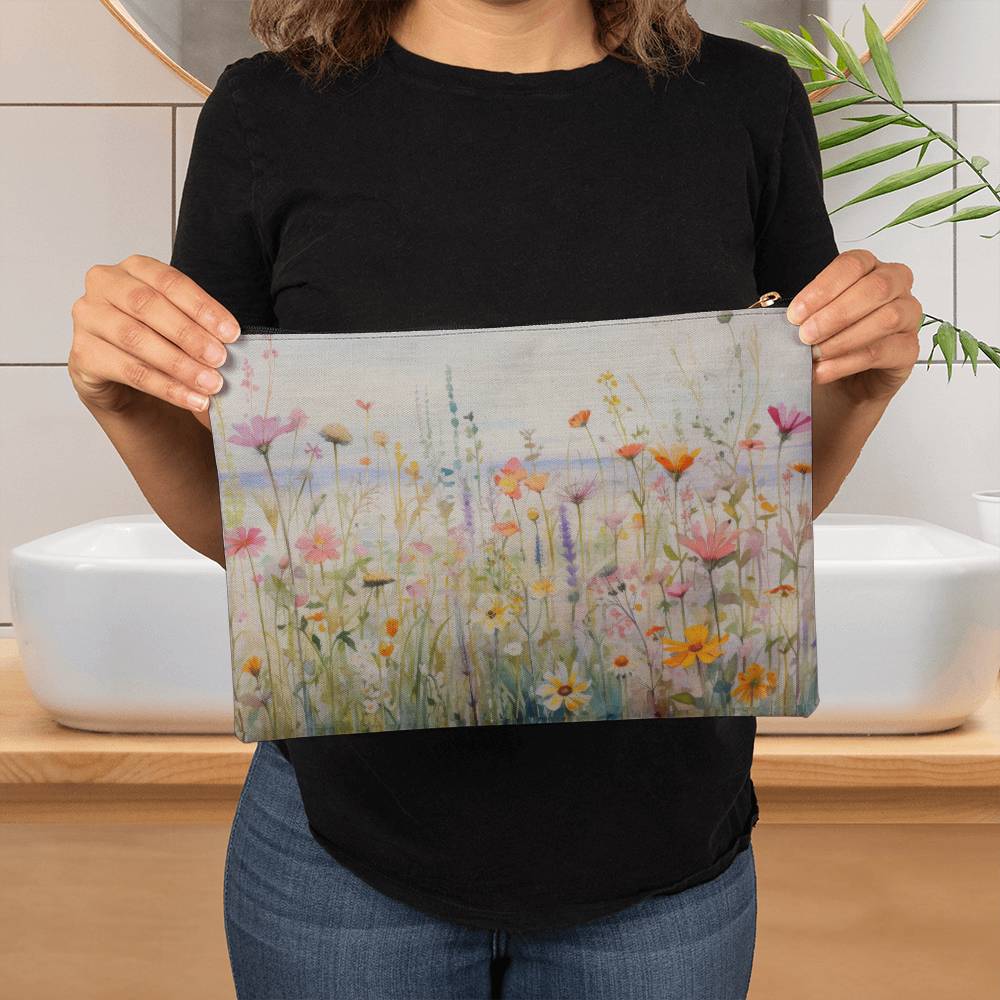 Wildflower Beach Large Fabric Zippered Pouch