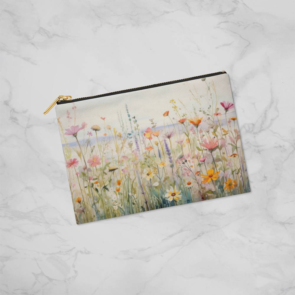 Wildflower Beach Large Fabric Zippered Pouch
