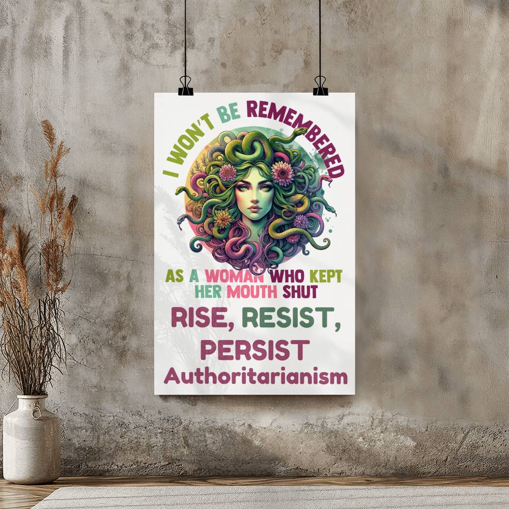 RISE, RESIST, PERSIST, Resistance, Matte Poster