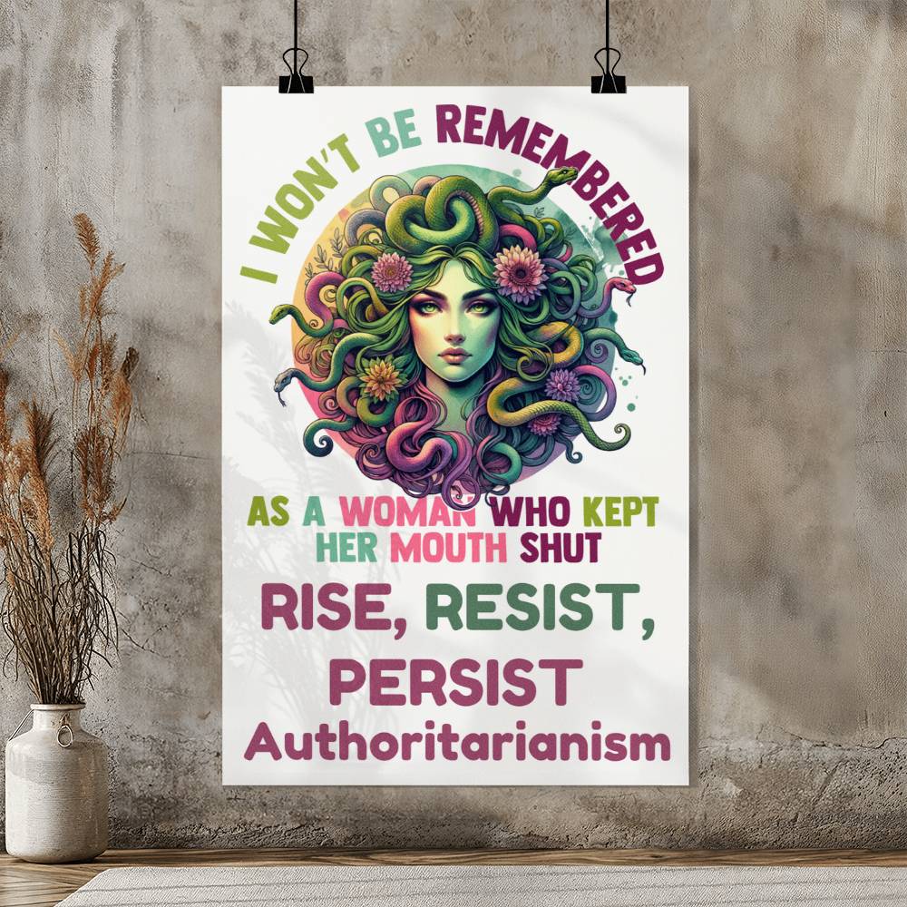 RISE, RESIST, PERSIST, Resistance, Matte Poster