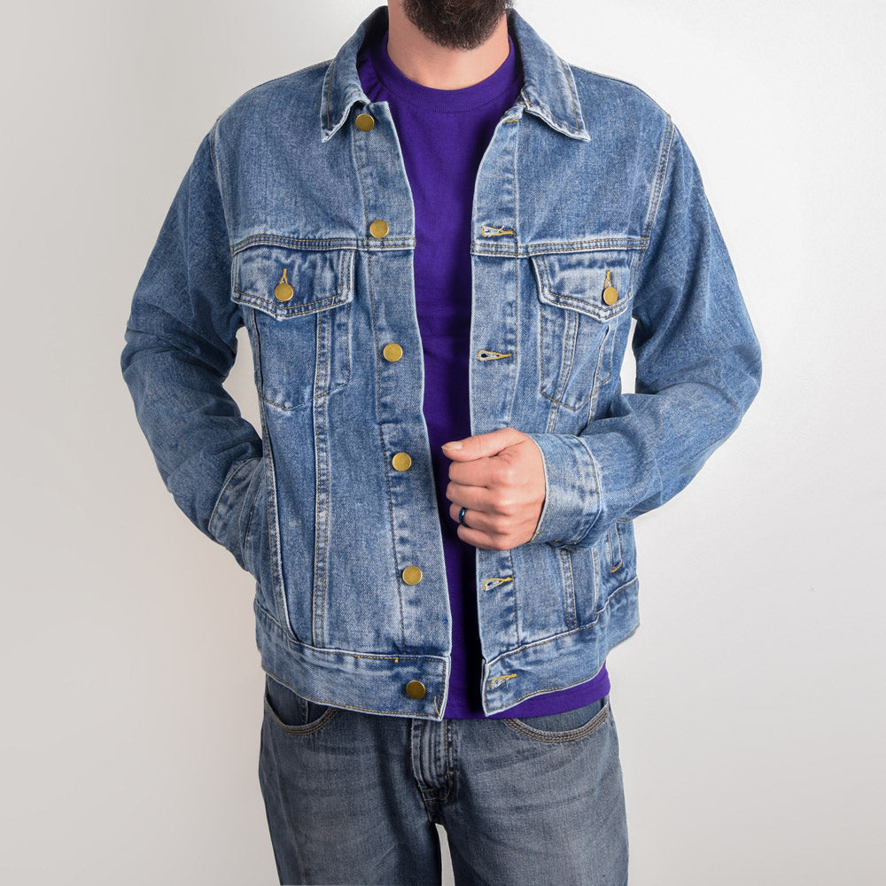 Husband Daddy Protector Hero Men's DTG Denim Jacket